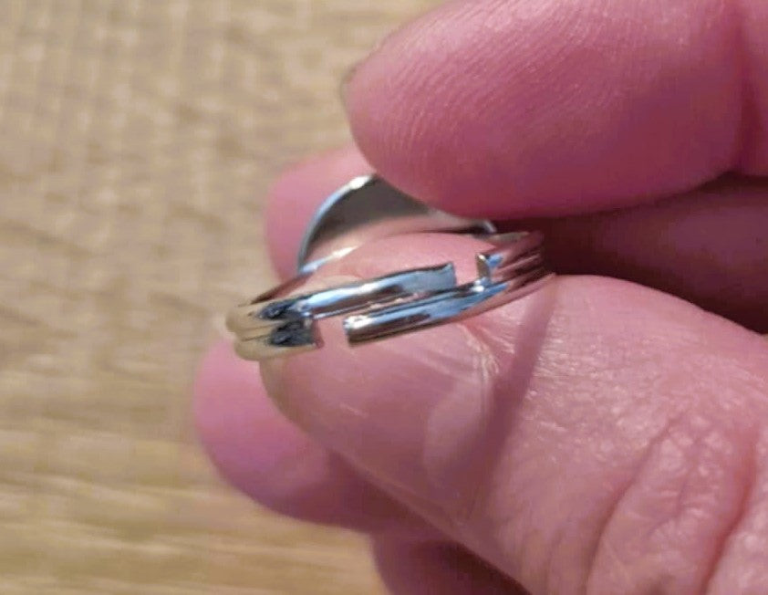 Bagues à cabochon assorties pour femmes- Anneau ajustable (ARGENT)