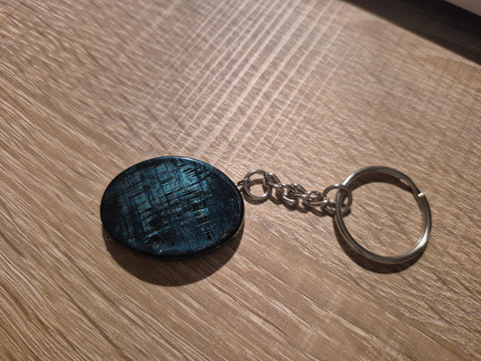 Porte-clés minimaliste- Ovale bleu dégradé foncé