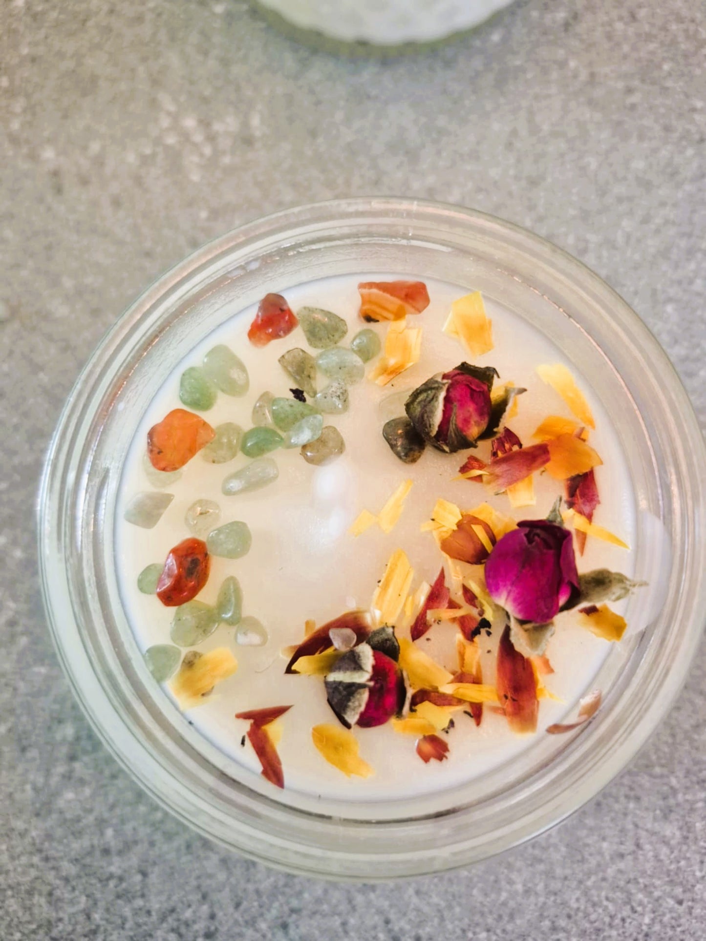 Bougie - parfum de printemps - à la ROSE AVENTURINE
