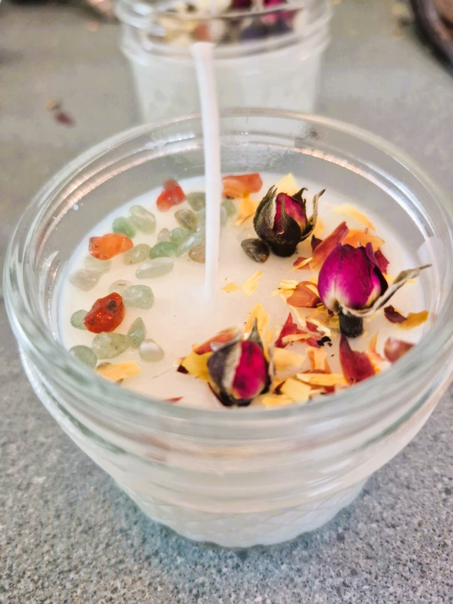 Bougie - parfum de printemps - à la ROSE AVENTURINE