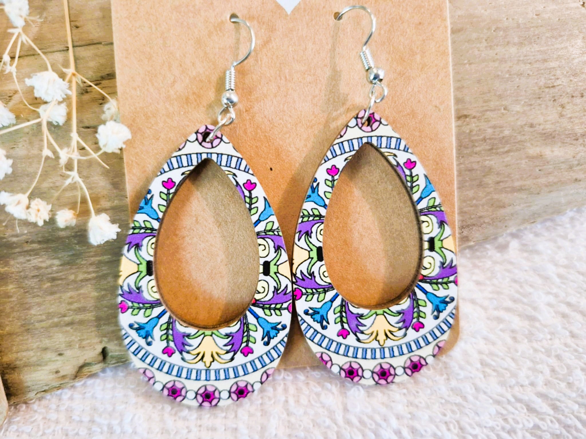 Boucles d'Oreilles pendantes artisanales - Bohémiennes