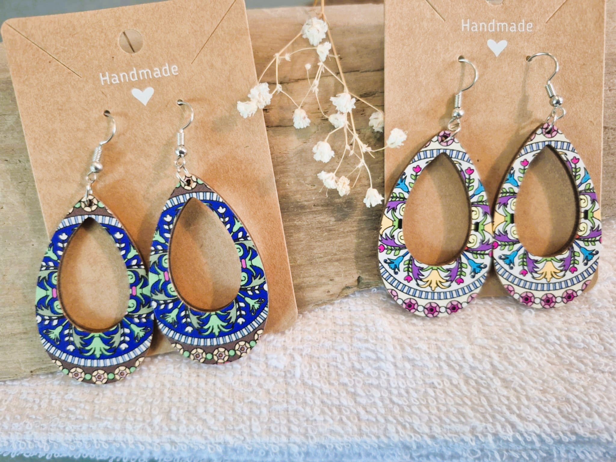 Boucles d'Oreilles pendantes artisanales - Bohémiennes