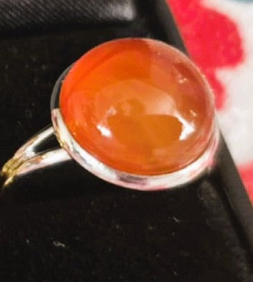 Bagues à cabochon assorties pour femmes- Anneau ajustable (ARGENT)