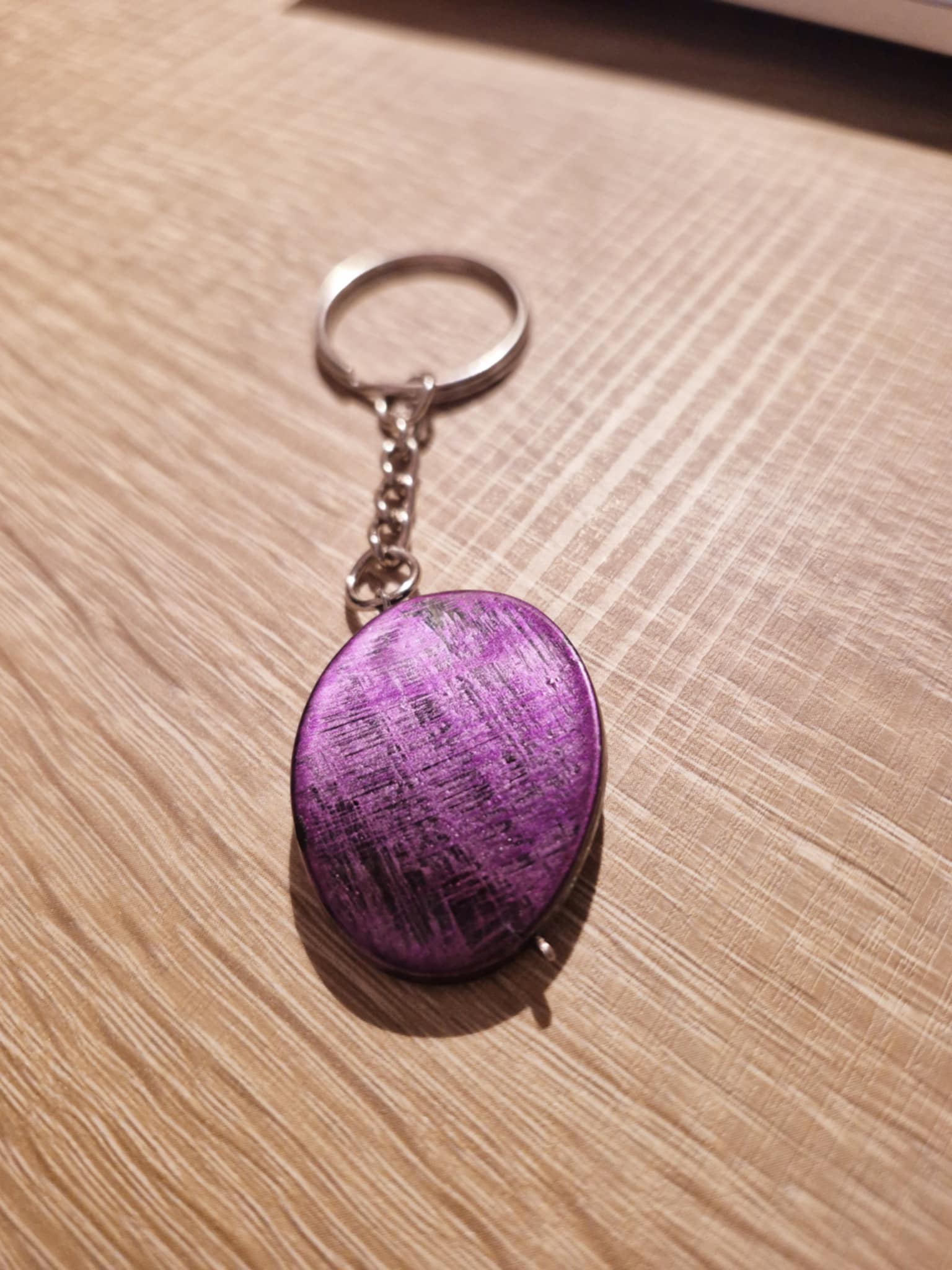Porte-clés Ovale Mauve - Style Minimaliste