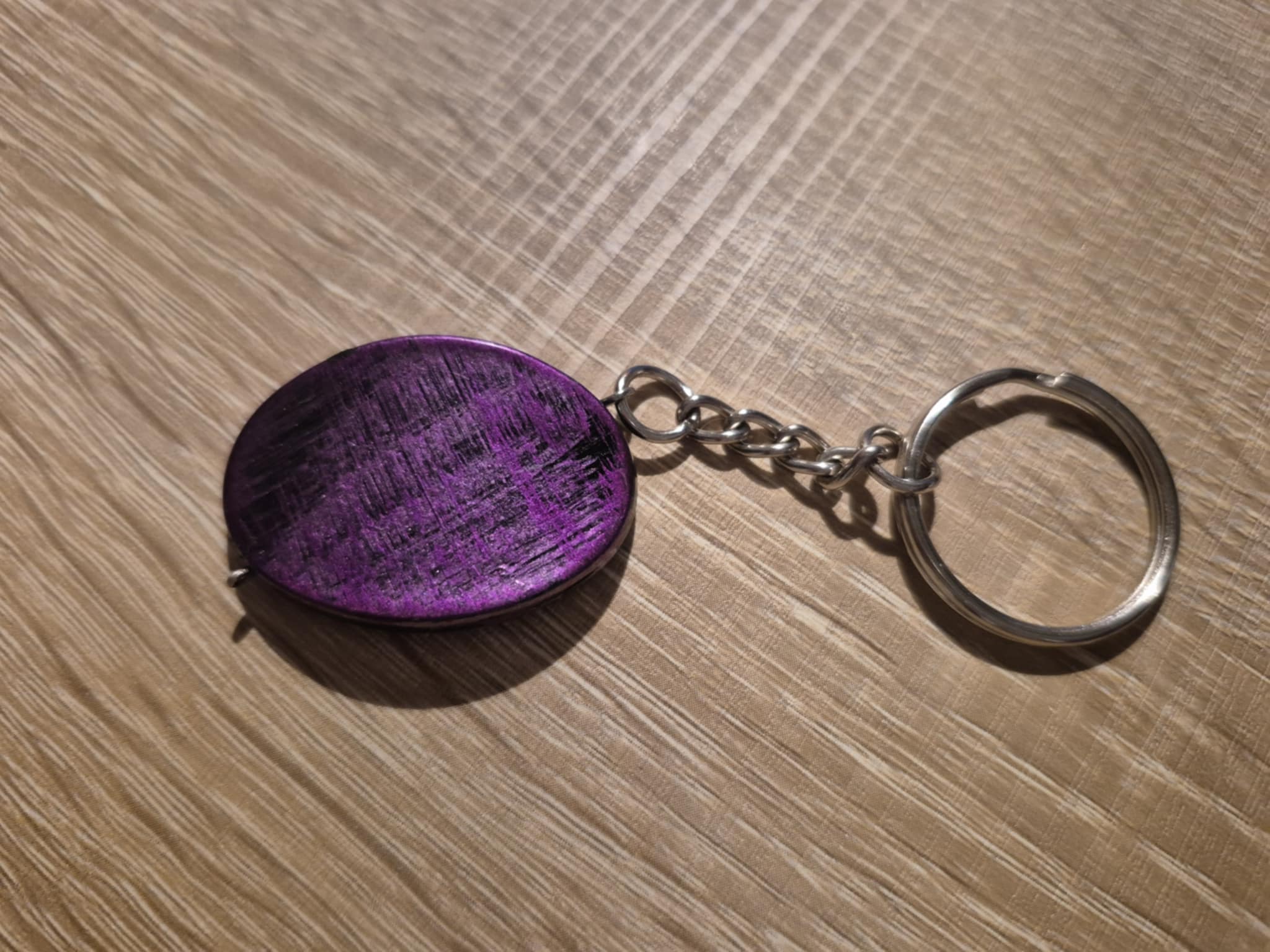 Porte-clés Ovale Mauve - Style Minimaliste